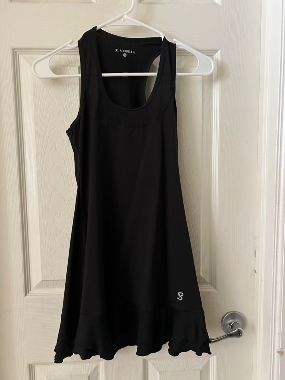 Bobeau Black Sleeveless Ruffle-Hem Dress